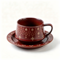Ruby Star Ceramic Cup & Saucer Set