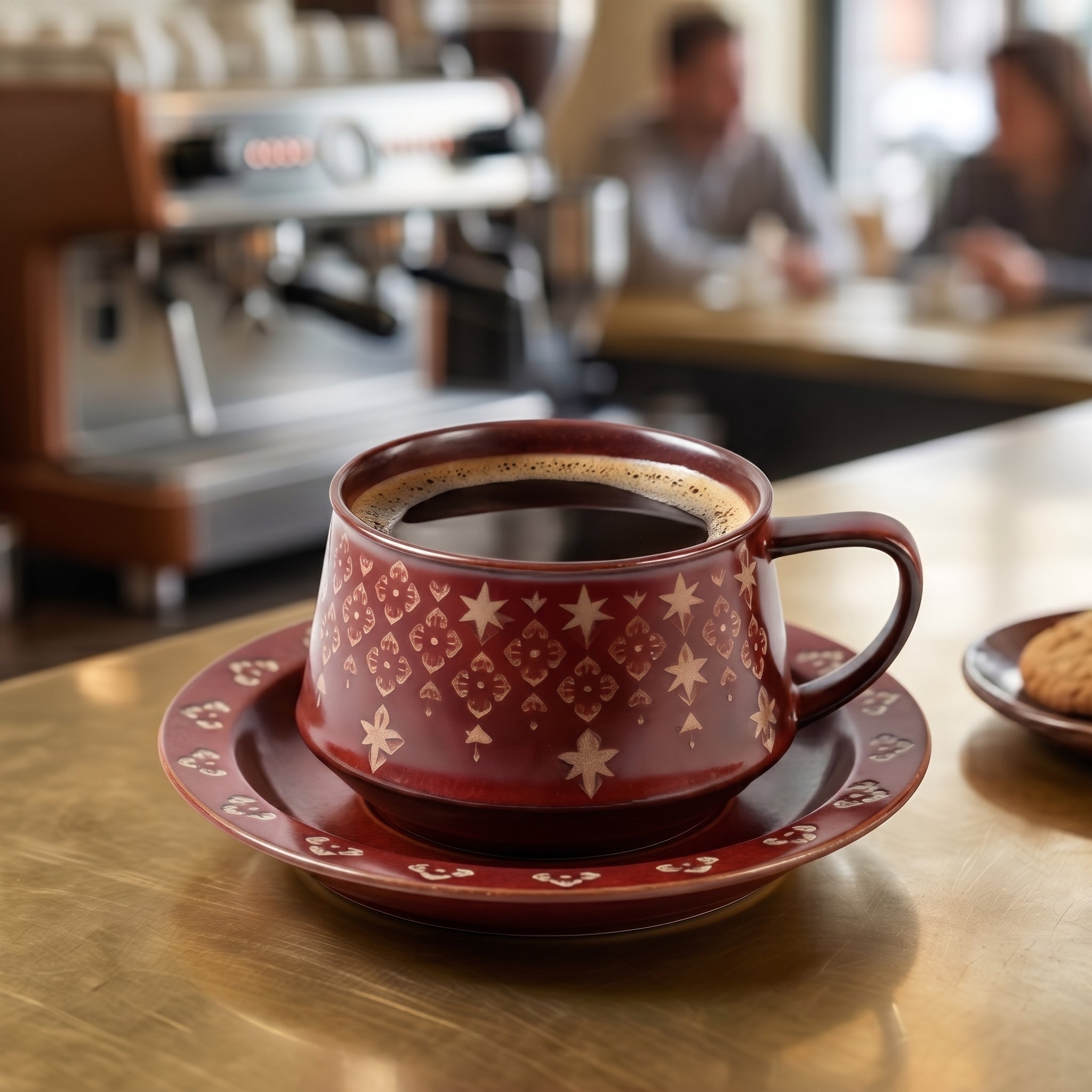 Ruby Star Ceramic Cup & Saucer Set