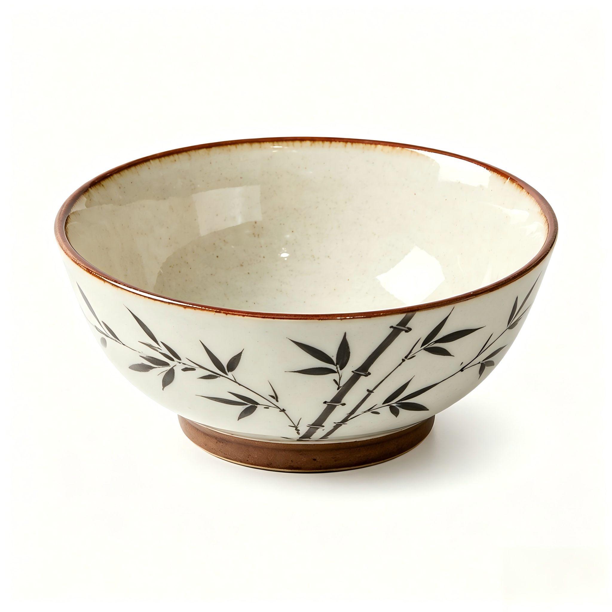 Zen Bamboo Ceramic Footed Bowl