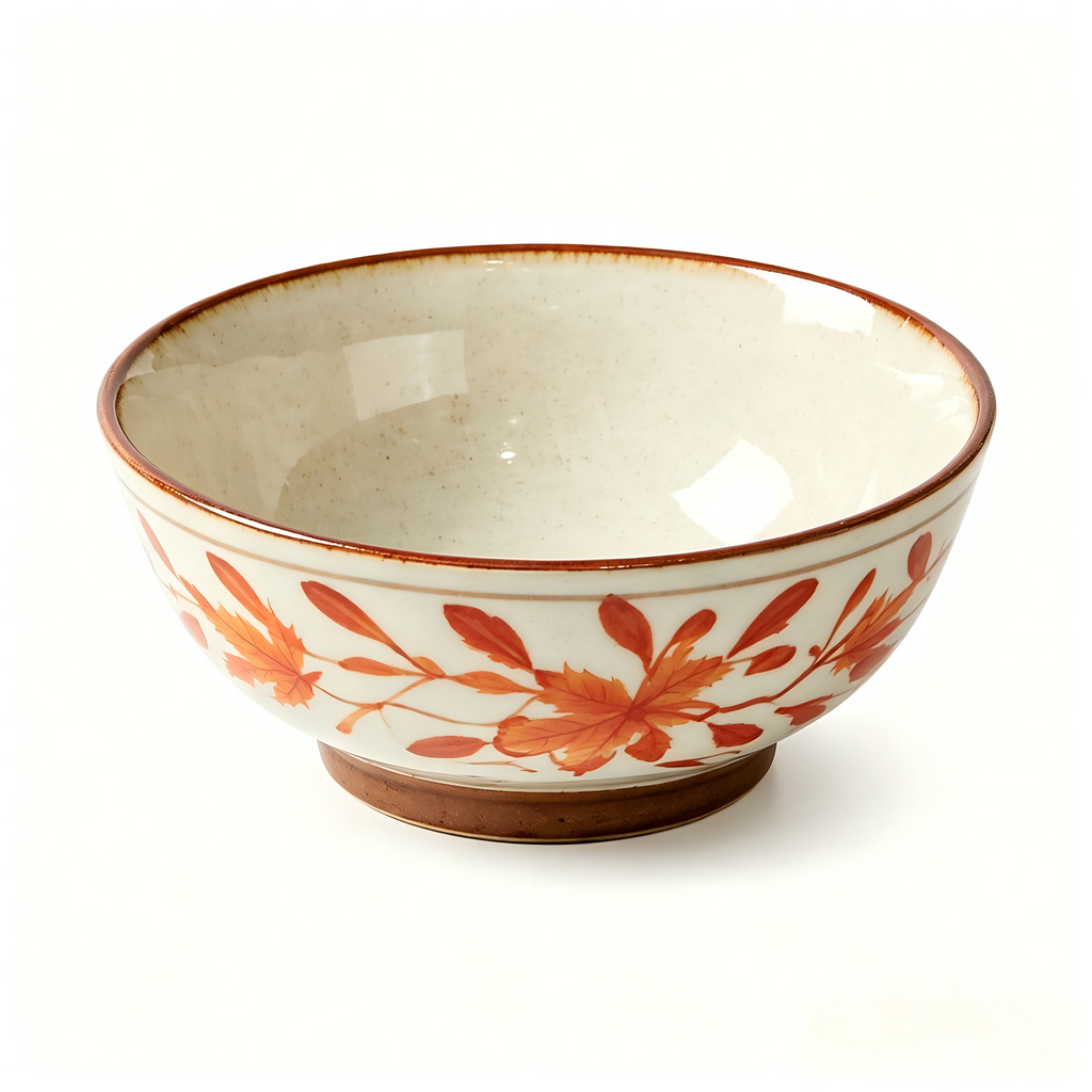 Autumn Foliage Ceramic Footed Bowl