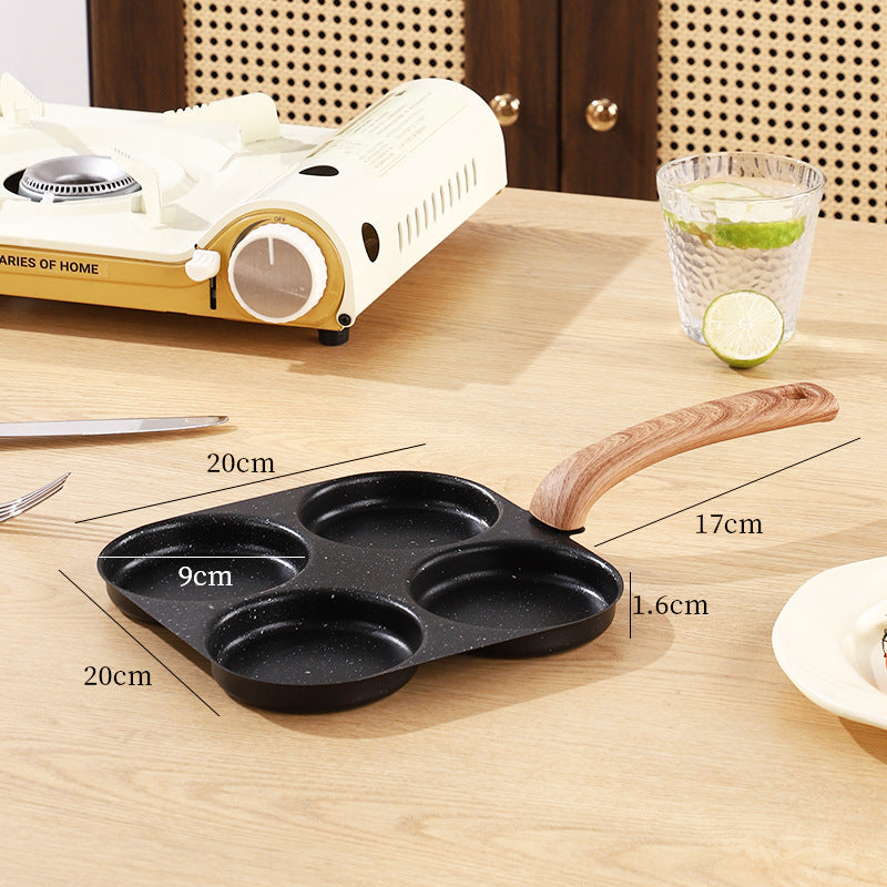 🆙🍳4-Hole Non-Stick Frying Pan, Medical Stone Egg & Pancake Maker for All Hobsg