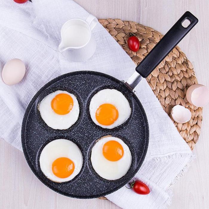 🆙🍳4-Hole Non-Stick Frying Pan, Medical Stone Egg & Pancake Maker for All Hobsg