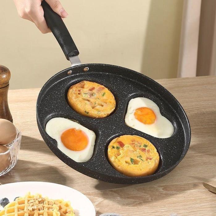 🆙🍳4-Hole Non-Stick Frying Pan, Medical Stone Egg & Pancake Maker for All Hobsg