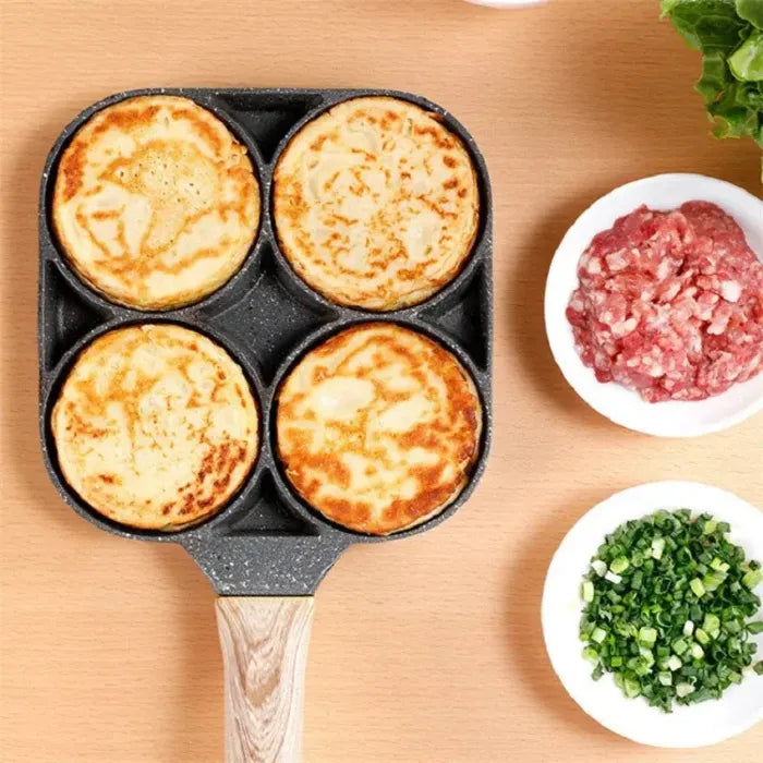 🆙🍳4-Hole Non-Stick Frying Pan, Medical Stone Egg & Pancake Maker for All Hobsg